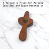 Handmade 10Pcs Wooden Cross Fidget Bulk with Organza Bags - Stress Relief Pocket Cross My Heart for Christian, Relieve Anxiety Comfort for Clutching, Clinging and Praying (10Pcs-Cross-Round-Brown 585) view 3