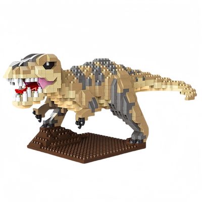 alltogetho T-Rex Micro Mini Building Blocks Set - Pouncing Jurassic Dinosaur Model, STEM Educational Toy for Kids Ages 8+, Adult Stress Relief Hobby, Home Decor Accent & Dino Gift