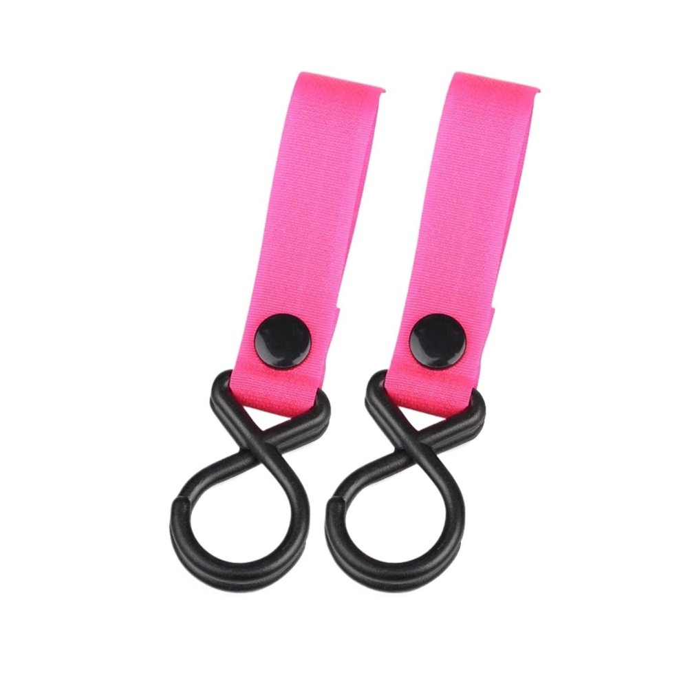 60pcs Sturdy Stroller Accessory Hooks Wheelchair Pram Bag Hook Baby Strollers Shopping Clip Accessories(Rose)