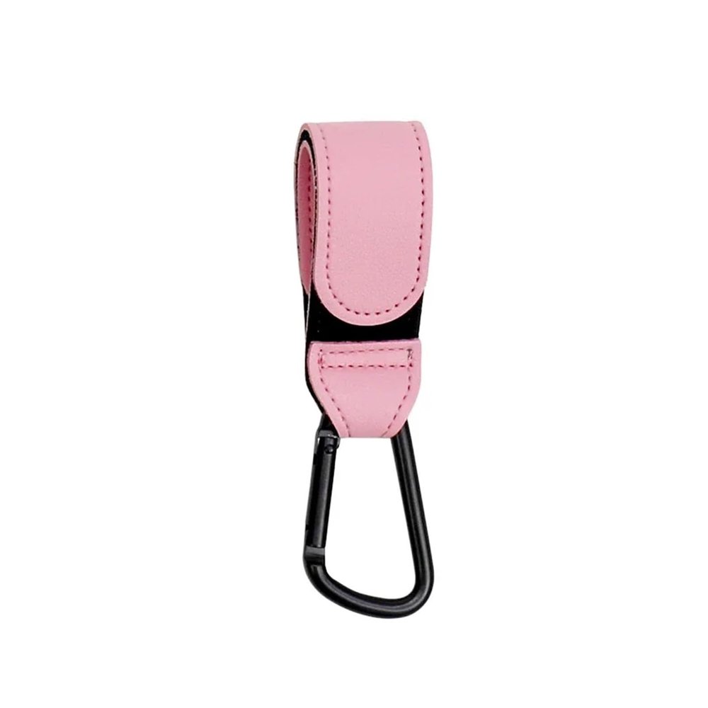 6pcs Baby Stroller Hooks for Bags PU Leather Universal Climbing Buckle Cart Organizer Diaper Bag Hanger Accessories(Pink)