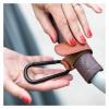6pcs Baby Stroller Hooks for Bags PU Leather Universal Climbing Buckle Cart Organizer Diaper Bag Hanger Accessories(Pink) view 3
