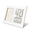 40th Birthday Gag Gifts Ideas Funny 40 Yearss Olds Joke picture frame for desk view 2