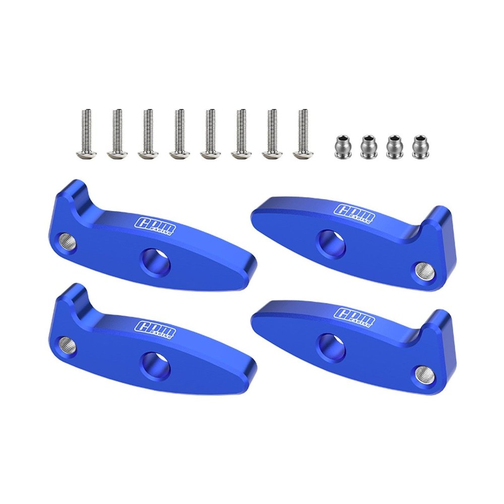 Aluminum 7075-T6 Alloy Flex Blades Extensions (Droop Flex Mod) for Axial 1:30 SCX30 Ford Bronco / SCX30 Jeep Wrangler JLU/Chevrolet K10 Rock Crawler Upgrades - Blue