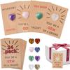 24 Pack Valentines Day Cards for Kids - Gem Valentines Day Cards, Funny Valentine Gems Exchange Gift, for School Classroom Class Party Favor, Valentine Rock Crystal Gift Exchange for Girls (Style 1) view 1