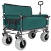 Versatile Folding Wagon with Bench Seat  Heavy-Duty Steel Frame, All-Terrain Wheels, Spacious Cargo Area for Outdoor Activities (Green + Steel) view 4