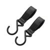 14 Pcs PU Leather Baby Stroller Hook Accessories Plastic Car Carriage Magical Stick Pram Pushchair Hanger Hanging1/2pcs(Black) view 1