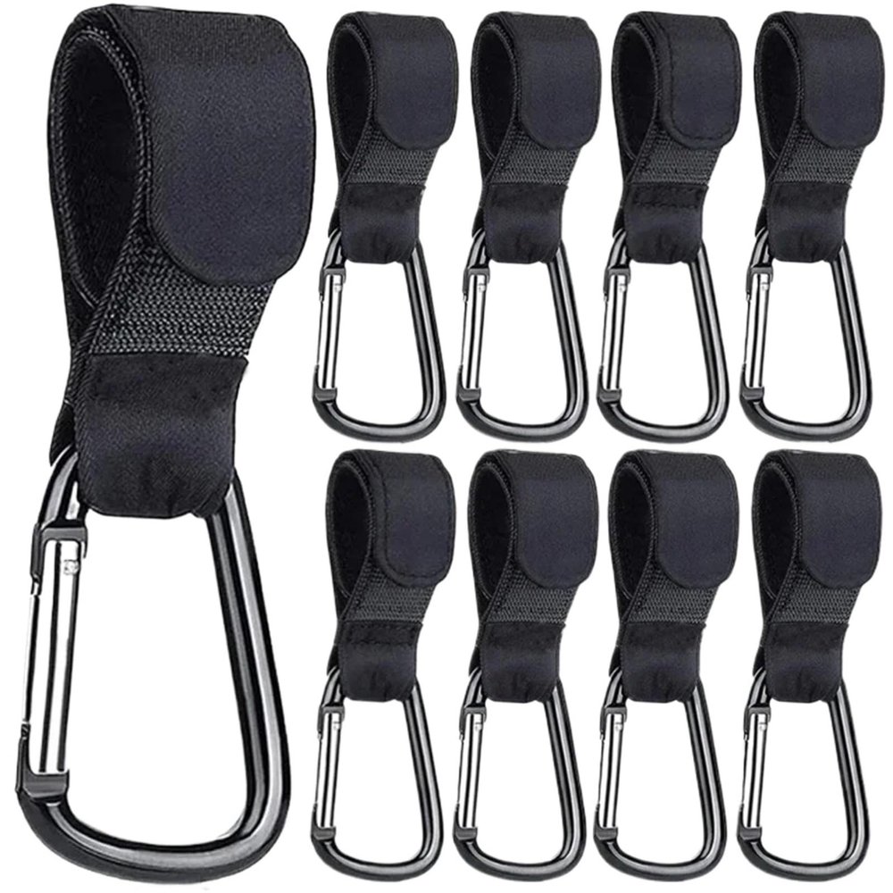 16Pcs Stroller Hooks Buckles Clip Aluminum Alloy Cart Organizer Diaper Bag Shopping Pram Hook Buckle Hanger