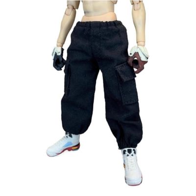 1/12 Male Soldier Clothes Hoodie Pants Model 6'' Thin Action Figures (Black Pants)