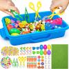 Cinrobiye 283 Pcs Sensory Craft Activity Set with Mini Garden Theme Pieces, Flowers, Ladybugs and Tools for Sorting and Counting Educational Creative Learning Kit Bulk Set view 1