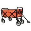 Heavy-Duty Collapsible Wagon Cart with All-Terrain Wheels for Beach, Grocery, Camping, Gardening and Outdoor Utility Use (Orange + Steel) view 2