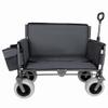 Versatile Folding Wagon with Bench Seat  Heavy-Duty Steel Frame, All-Terrain Balloon Wheels, 500 lb Capacity for Camping, Beach, and Outdoor Use (Gray + Steel) view 1