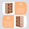 Vaguelly Miniature Cabinet Furniture Model, Wooden Miniature Bookcase for Dollhouse Accessories, 7-Compartment Mini Wood Furniture for Creative Dollhouse Scene view 4