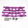 4pcs Metal Front and Rear Lower Suspension Arms, CNC 6061T6 Aluminum Swing Arm Upgrade Kit for Wl 144001 144002 144010 124007 124008 124016 124017 124018 124019 1/12 1/14 RC Car (Purple) view 1