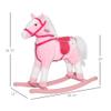 lafengyan Classic Wooden Rocking Horse with Smooth Rocking Motion and Soft Upholstered Seat for Gentle Indoor Recreation view 2