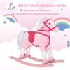 lafengyan Classic Wooden Rocking Horse with Smooth Rocking Motion and Soft Upholstered Seat for Gentle Indoor Recreation view 3