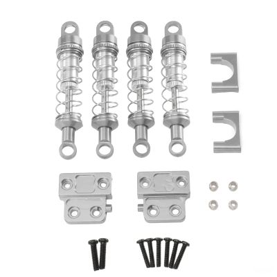 4pcs 60mm All Metal Oil Filled Shocks Suspension Dampers for MN Model MN82 82S 82Pro, for LC79 1/12 RC Car Upgrade Accessories, Professional Hobbyist DIY Parts (Silver)