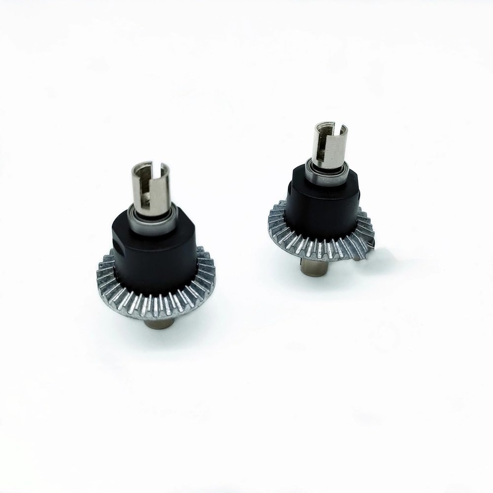 2pcs Metal Front and Rear Differential Set (Part No. 144001-1309), Original Driveline Upgrade Accessories for Wl 144001 144002 144010 124016 124017 124018 124019 1/12 1/14 RC Car (Black)