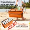 Versatile Folding Wagon with Bench Seat  Heavy-Duty Steel Frame, All-Terrain Wheels, Spacious Cargo Area for Outdoor Adventures (Orange + Steel) view 3