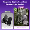 Jumping Spider Enclosure Jumping Spider Enclosure Kit Desktop Habitat Small Reptile Glass Terrarium Insect Accessory Set with Water Container Hiding Area(Black) view 2