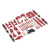 28-Piece Full Metal Upgrade Kit for Wl 12428 12427 12423 A-B-C, for FY-01 02 03 1/12 RC Car, CNC Aluminum Steering Cup Swing Arm Shock Absorber Pull Rod Modification Set (Red) view 1