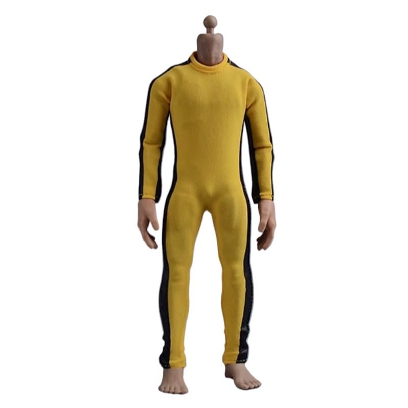 1/12 Male Soldier Clothes Jumpsuit Bodysuit Model 6'' Action Figure (A Yellow)