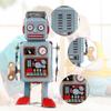 Jualyue Tin Toy Robot Clockwork Wind Up Robot Funny Vintage Mechanical Toys with Key Blue view 3