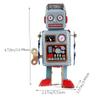 Jualyue Tin Toy Robot Clockwork Wind Up Robot Funny Vintage Mechanical Toys with Key Blue view 4