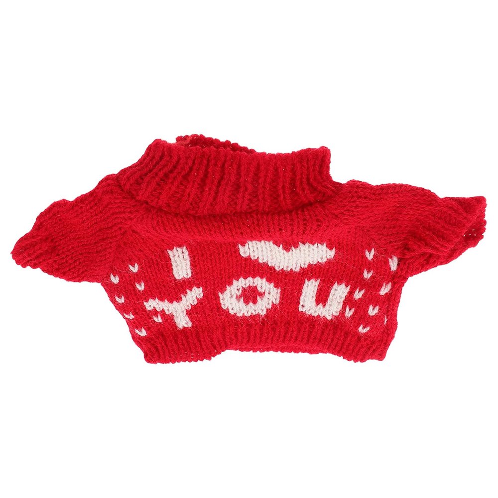 FRCOLOR Bear Sweater Doll Clothes 30cm Plush Outfit Red Cotton Hoodie for Stuffed Animals and Plush Bear Holiday Dress-up Accessories