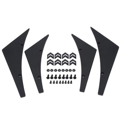 4pcs Front Bumper Lip Splitter Fins Canards Car Body Spoiler Carbon Fiber Optional Premium ABS Plastic Decoration for Most Car Racing Upgrade (Black)