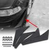 4pcs Front Bumper Lip Splitter Fins Canards Car Body Spoiler Carbon Fiber Optional Premium ABS Plastic Decoration for Most Car Racing Upgrade (Black) view 4