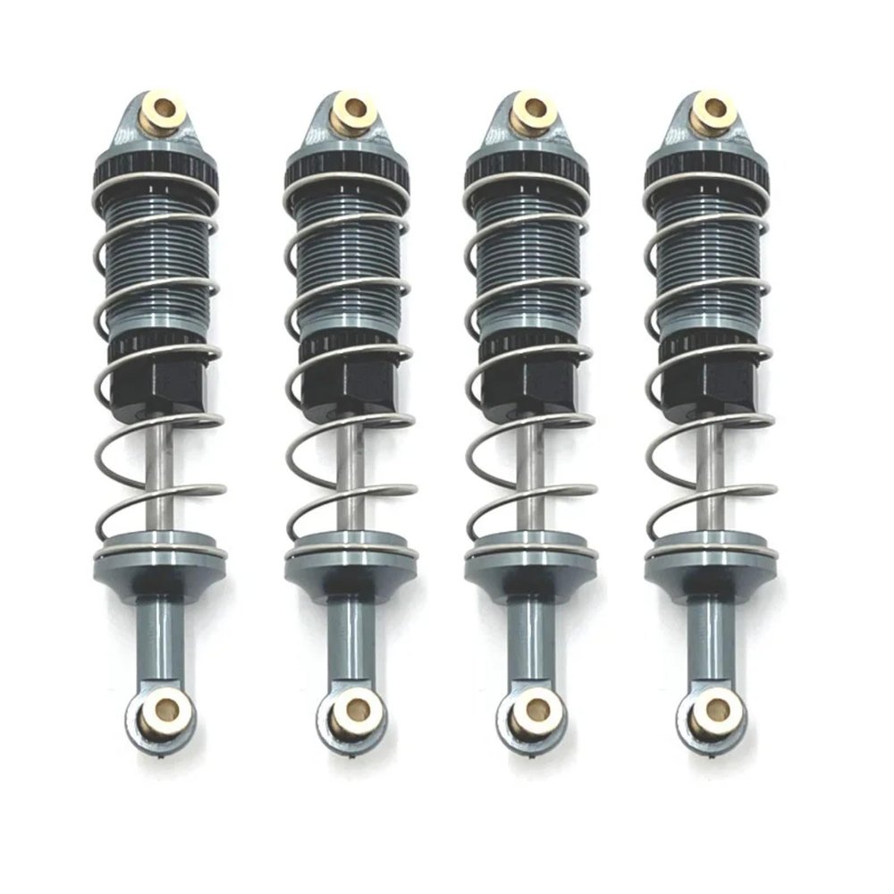 4pcs 74mm Metal Hydraulic Shock Absorber Set, Adjustable Suspension Dampers for MN Model MN128 MN86 MN86S G500 1/12 RC Car, Professional Hobbyist Upgrade Parts (Titanium)