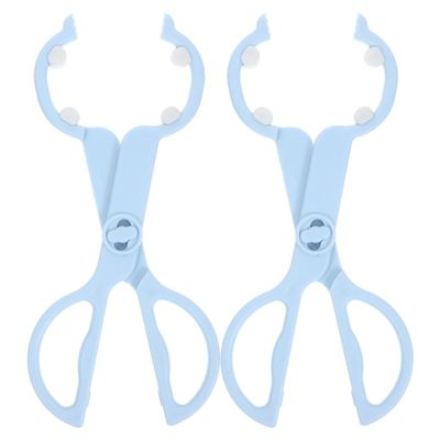 ifundom 2pcs Bottle Clip and Feeder Tong Set for Infants, Anti-slip Heat-resistant Nursing Bottle Clamp, Blue Multi-functional Milk Feeding Accessory for Secure Use