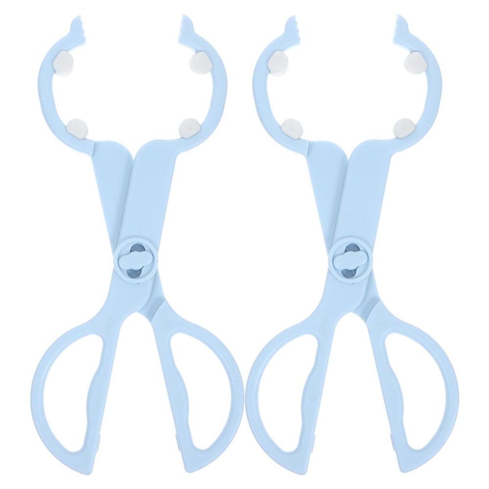 ifundom 2pcs Bottle Clip and Feeder Tong Set for Infants, Anti-slip Heat-resistant Nursing Bottle Clamp, Blue Multi-functional Milk Feeding Accessory for Secure Use