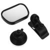 JEWEDECO Rearview Mirror and Backseat Observation Mirror for Infants Black Shatterproof with Adjustable Suction Cup for Safety and Car Interior Use view 1