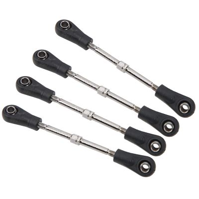 Aumotop Durable Metal RC Steering Linkage Pull Rod Set for 1/10 RC Offroad Car, Adjustable Rear Upper Link, 4pcs Steering Rod Bundle, Easy to Install