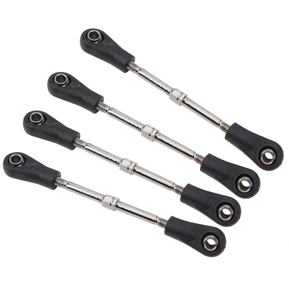 Aumotop Durable Metal RC Steering Linkage Pull Rod Set for 1/10 RC Offroad Car, Adjustable Rear Upper Link, 4pcs Steering Rod Bundle, Easy to Install