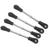 Aumotop Durable Metal RC Steering Linkage Pull Rod Set for 1/10 RC Offroad Car, Adjustable Rear Upper Link, 4pcs Steering Rod Bundle, Easy to Install view 1