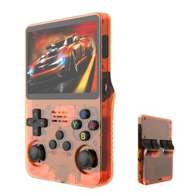 64G/128G R36S Retro Handheld Video Game Console Linux System 3.5 Inch IPS Screen R35s Pro Portable Pocket Video Player Games - 64G Orange-red