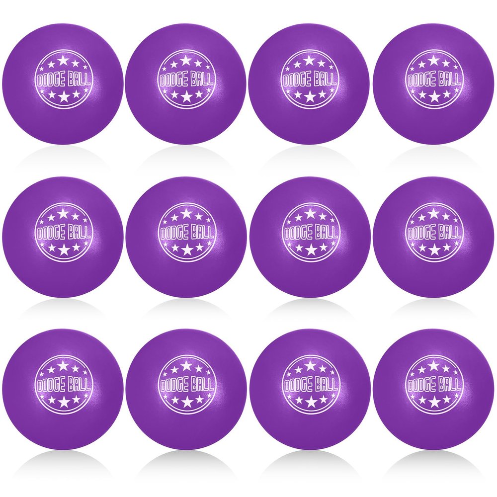 Jerify 12 Pcs Foam Dodgeballs Sets, 6 Inch Soft Foam Dodgeball Balls for Kids & Adults, Non-Sting Playground Sports Equipment for Outdoor & School Games(Purple)