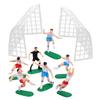 CVUTOVO Football Game Theme Cake Decor Set with Miniature Soccer Players and Field Scene, Plastic Non-edible Soccer Cake Toppers for Boys Birthday Party Dessert Table Decorations view 1