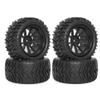 12mm Hex RC Wheels and Tires Compatible With 1/10 Scale Stampede Hoss EPX Pro S30 Blackout XTE 2WD 4x4 Models(4pcs Black) view 1