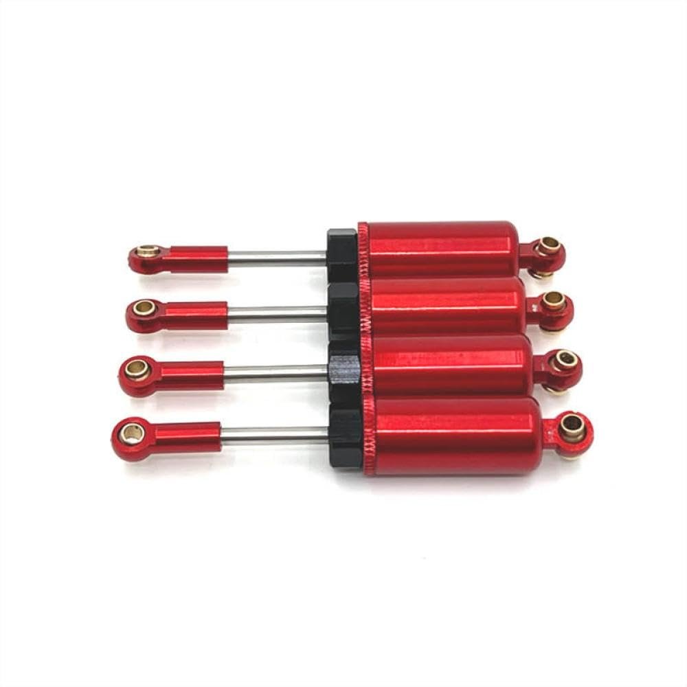 4 Pcs Upgraded Metal Hydraulic Shock Absorbers Compatible With SCY1/16 Series, C8805, Q130A, Q141, Q117 Series and Similar 1/16 Scale RC Cars(Red)