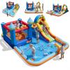 BOUNTECH Inflatable Bounce House Water Slide, Water Bounce House Jump Castle for Kids 3-12 w/Splash Pool, Basketball Hoop, Football Game, Blow Up Bouncy Castle Inflatables for Outdoor Indoor view 1