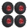 1.9 Inch Beadlock Wheel and Tire Set Compatible With 1/10 Scale RC Crawlers Including, TRX6, II, III, Gen8, VS4-10, D110 and Similar Models (4PCS)(4pcs Red) view 1