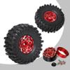 1.9 Inch Beadlock Wheel and Tire Set Compatible With 1/10 Scale RC Crawlers Including, TRX6, II, III, Gen8, VS4-10, D110 and Similar Models (4PCS)(4pcs Red) view 3