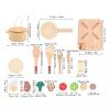 Nurnesy Kids Kitchen Accessories Wooden Cooking Toy with Pot Dish Spoon Fork Foods Model Kitchen Food Cooking Toy Set for Toddlers view 2