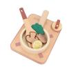 Nurnesy Kids Kitchen Accessories Wooden Cooking Toy with Pot Dish Spoon Fork Foods Model Kitchen Food Cooking Toy Set for Toddlers view 3