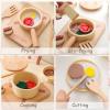 Nurnesy Kids Kitchen Accessories Wooden Cooking Toy with Pot Dish Spoon Fork Foods Model Kitchen Food Cooking Toy Set for Toddlers view 4