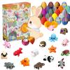 24 Pack Prefilled Easter Eggs with 3D Printed Articulated Animals Inside - Reusable Vending Machine Toy Easter Eggs for Easter Egg Hunt, Party Favor Bags, Gift Filler for Kids view 1