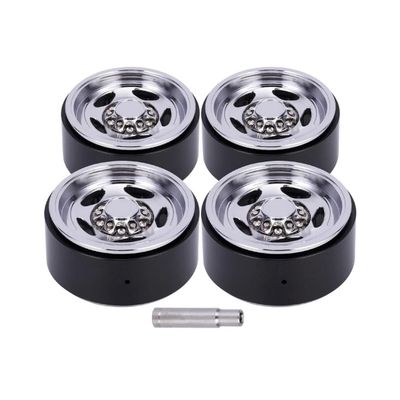 Aluminum 1.9 Beadlock Wheel Hub Rims Compatible With 1/10 Scale RC Crawler Cars Including, Wraith, VS4-10, and Similar Models (Set of 4)